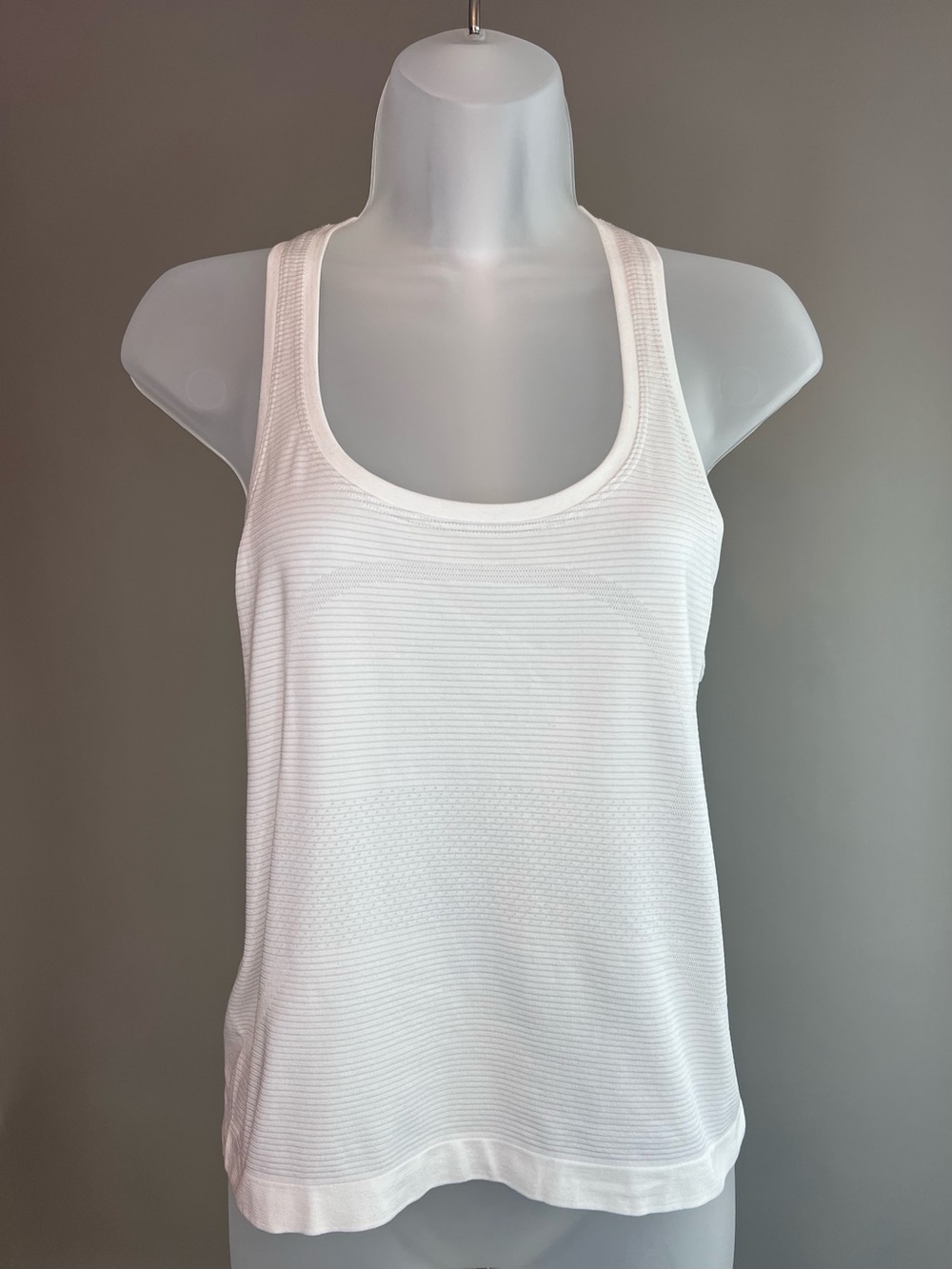 lululemon athletica White Ribbed Scoop-Neck Tank